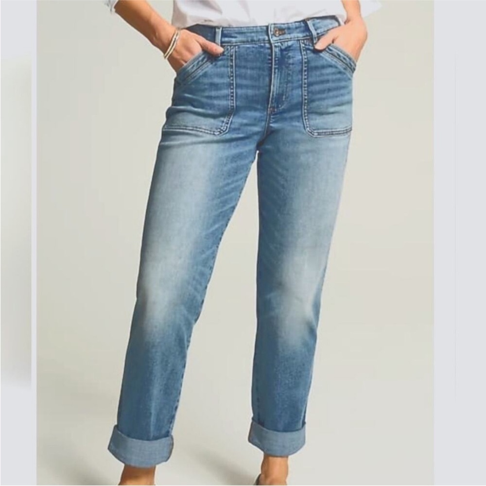 J. Jill High Rise Soft Cotton Front Welt Pockets size 6T - Picture 2 of 8